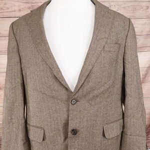 VINTAGE RALPH LAUREN BLUE LABEL WOOL‎ CASHMERE HERRINGBONE SPORT COAT SUIT 44
